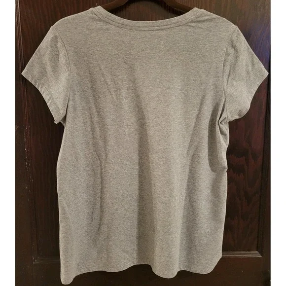 Calvin Klein Womens T-Shirt Gray Short Sleeve Raised Logo  Sz M NWT Preppy - Picture 7 of 8